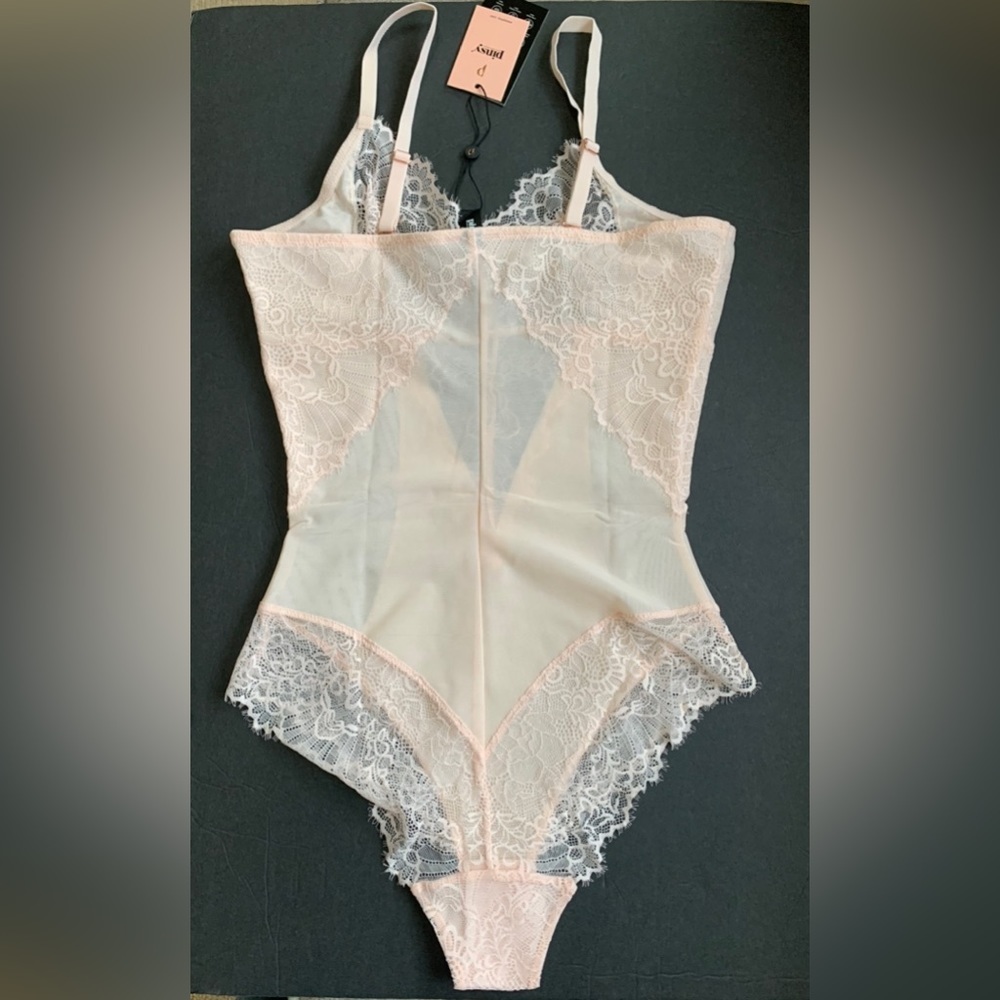 NWT New pinsy Smoothing Lace Shapesuit Whisper Pink XL - Picture 3 of 8